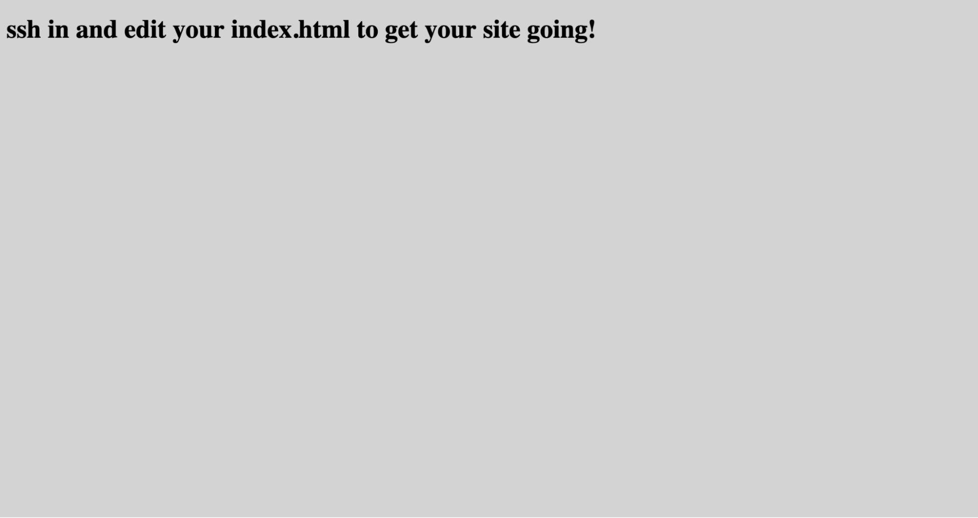 a screenshot of the default untouched homepage for the handmade web tilde